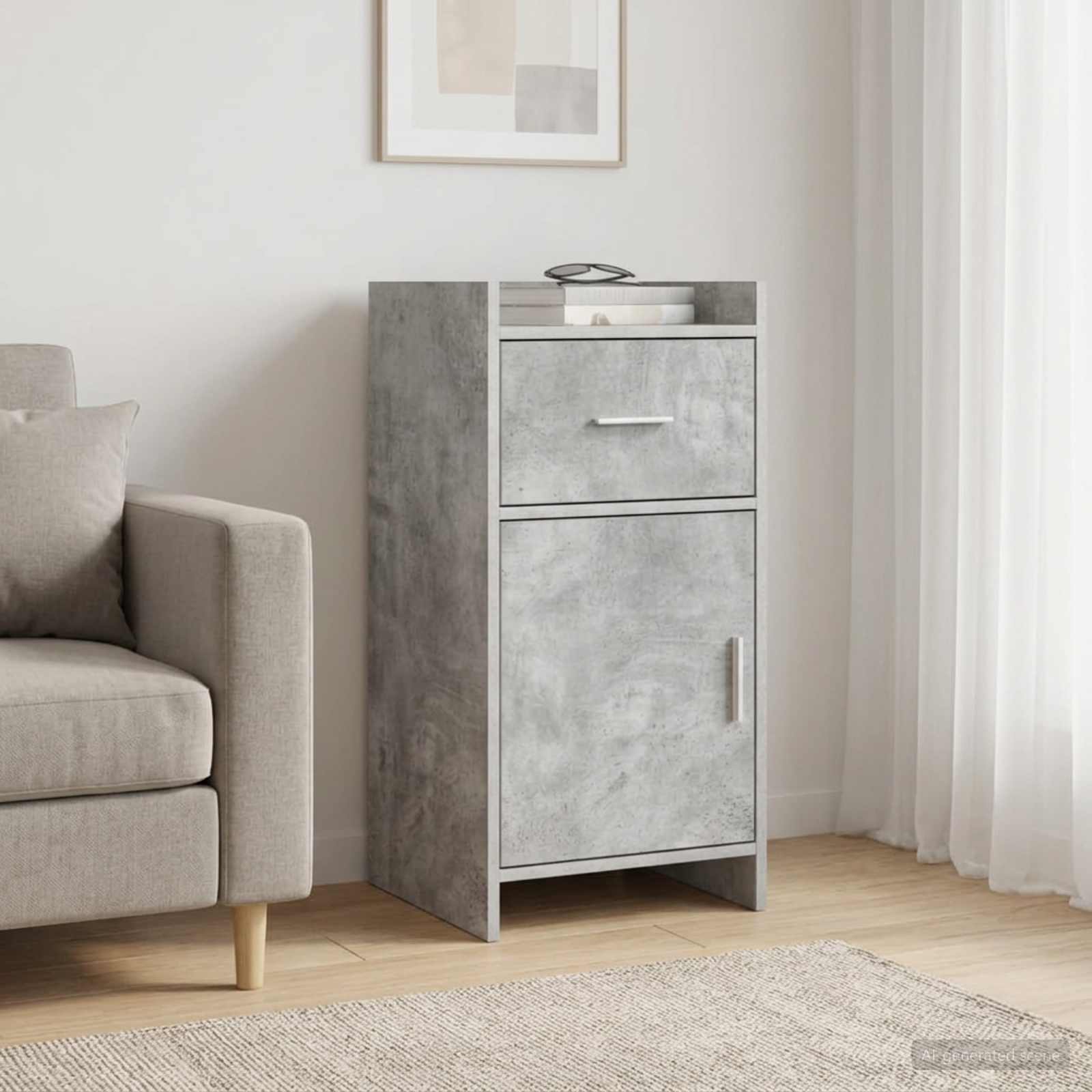 Sideboard Betongrau 40 x 36 x 80 cm Holzwerkstoff