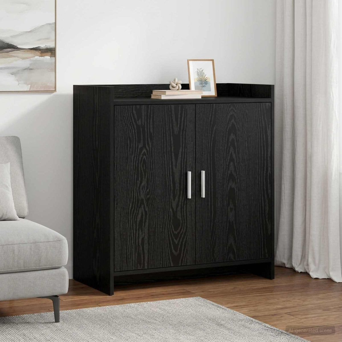 Sideboard Schwarze Eiche 72 x 36 x 80 cm Holzwerkstoff