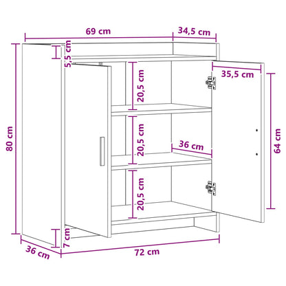 Sideboard Sonoma-Eiche 72 x 36 x 80 cm Holzwerkstoff