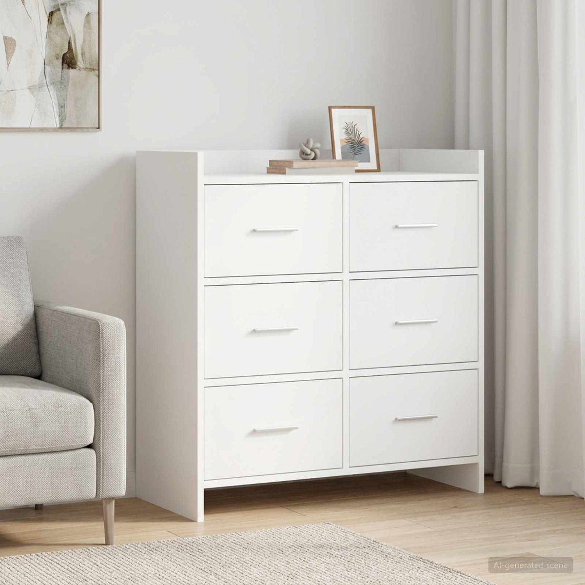 Sideboard Weiß 75 x 33 x 80 cm Holzwerkstoff