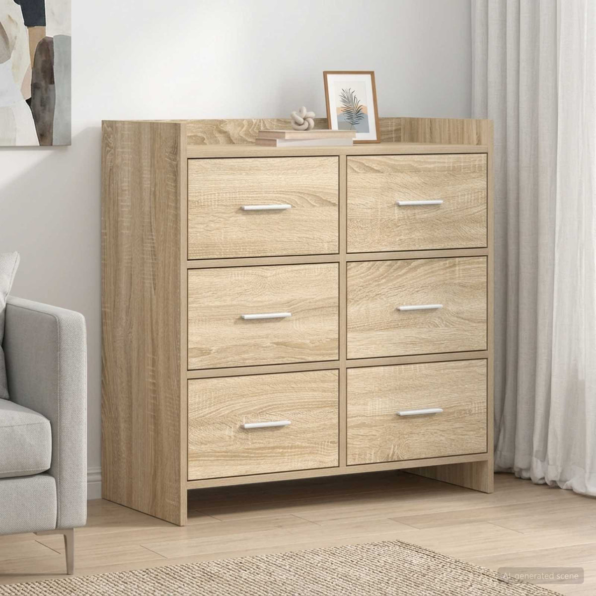 Sideboard Sonoma-Eiche 75 x 33 x 80 cm Holzwerkstoff