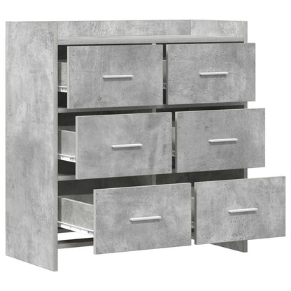 Sideboard Betongrau 75 x 33 x 80 cm Holzwerkstoff
