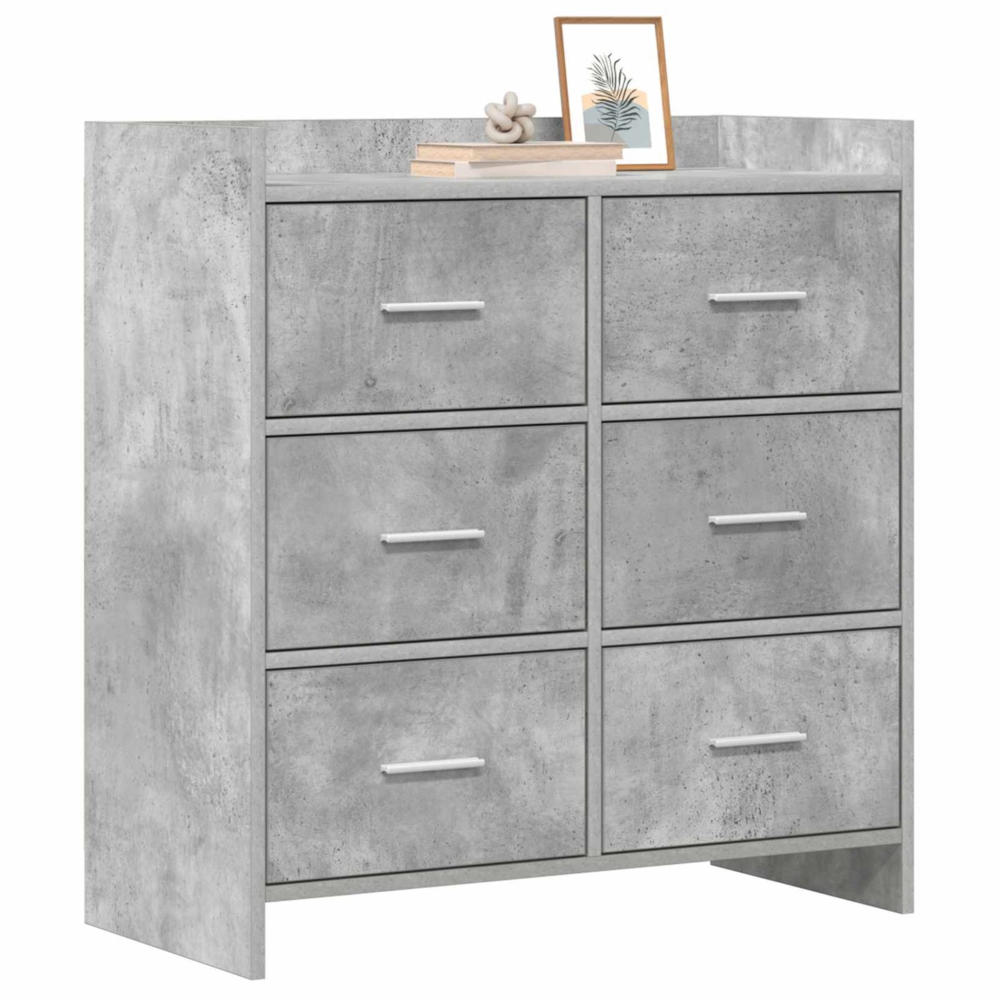 Sideboard Betongrau 75 x 33 x 80 cm Holzwerkstoff