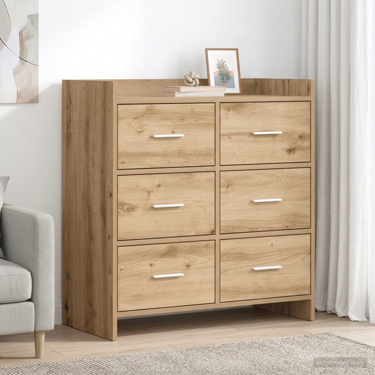 Sideboard Artisan-Eiche 75 x 33 x 80 cm Holzwerkstoff