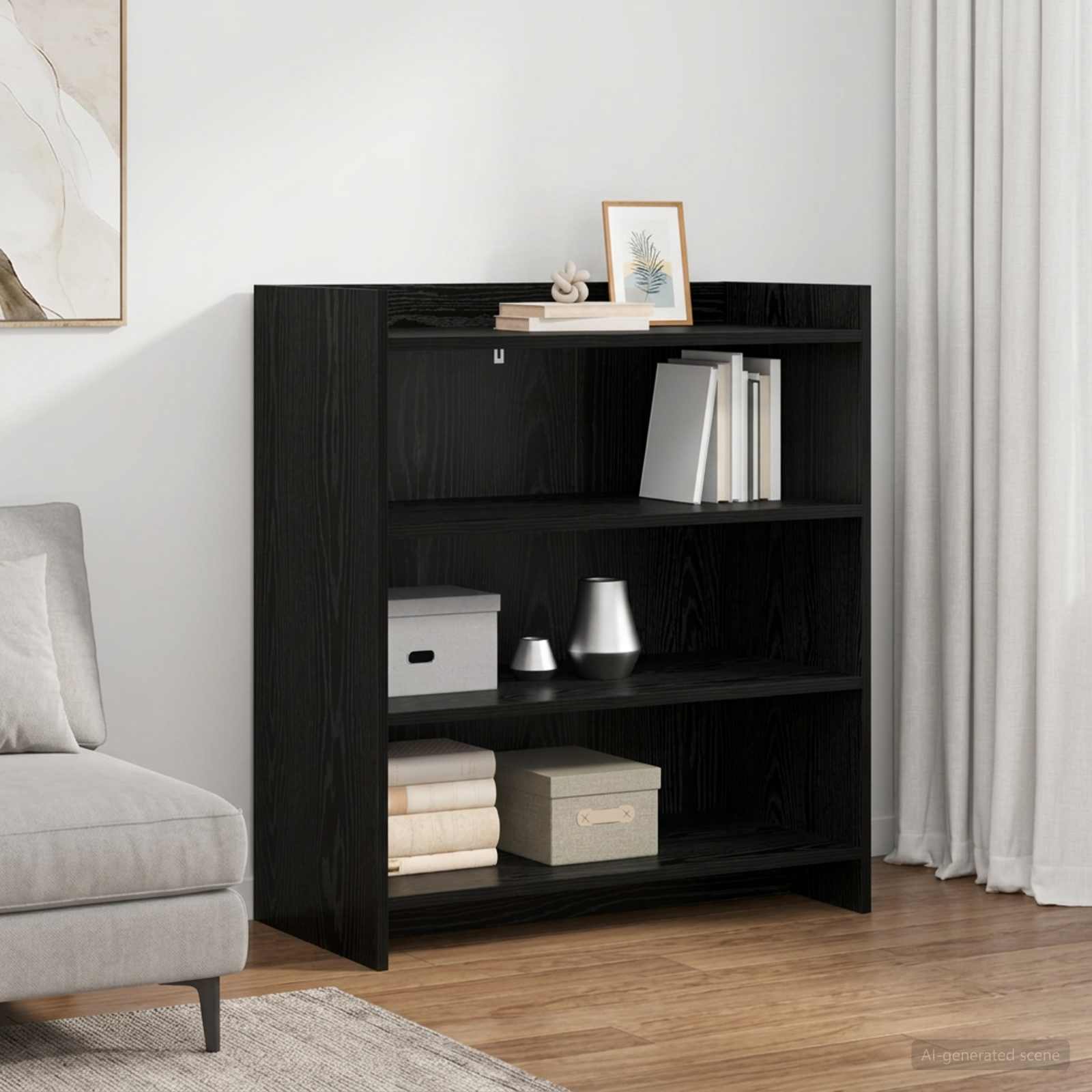 Sideboard Schwarze Eiche 75 x 36 x 80 cm Holzwerkstoff