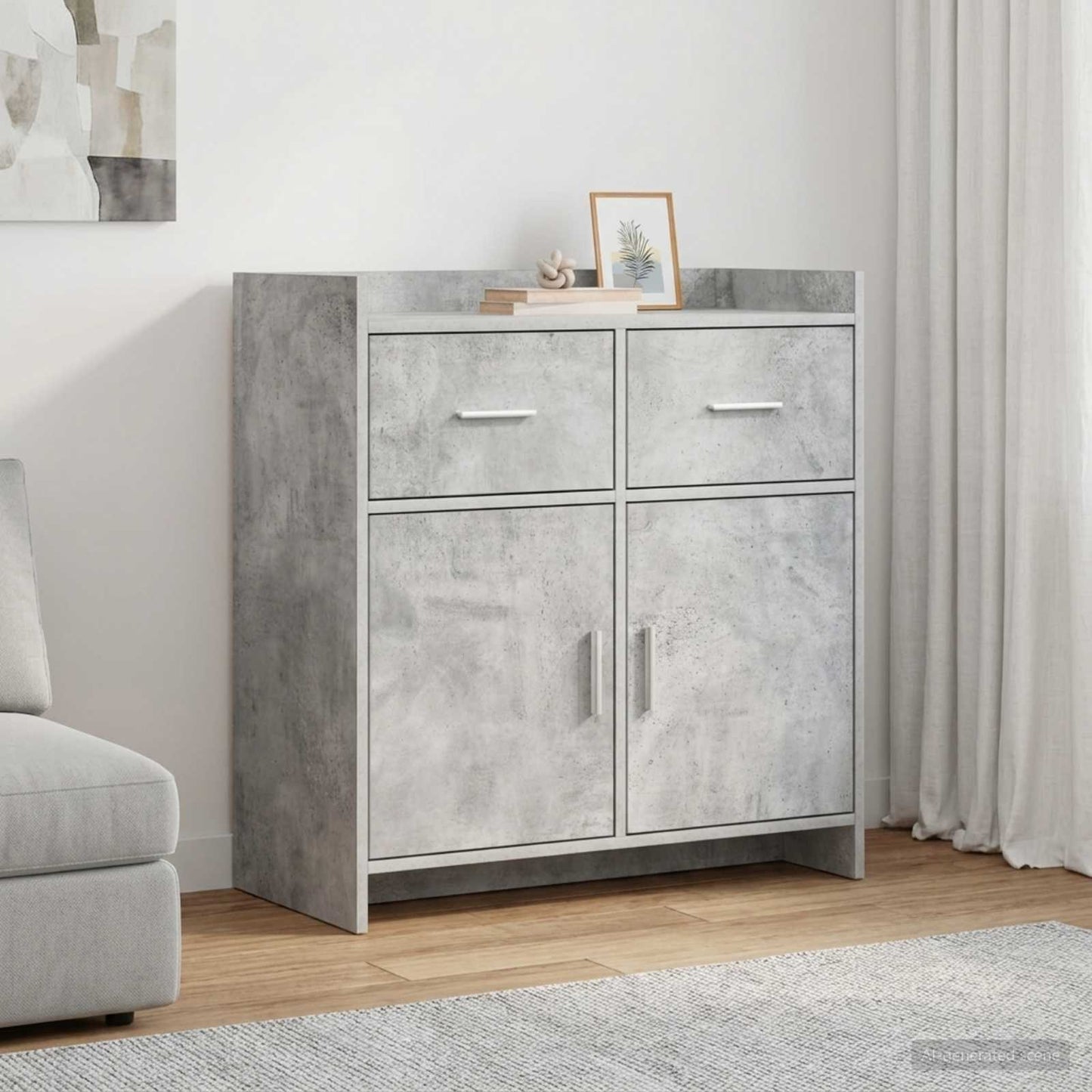 Sideboard Betongrau 75 x 36 x 80 cm Holzwerkstoff