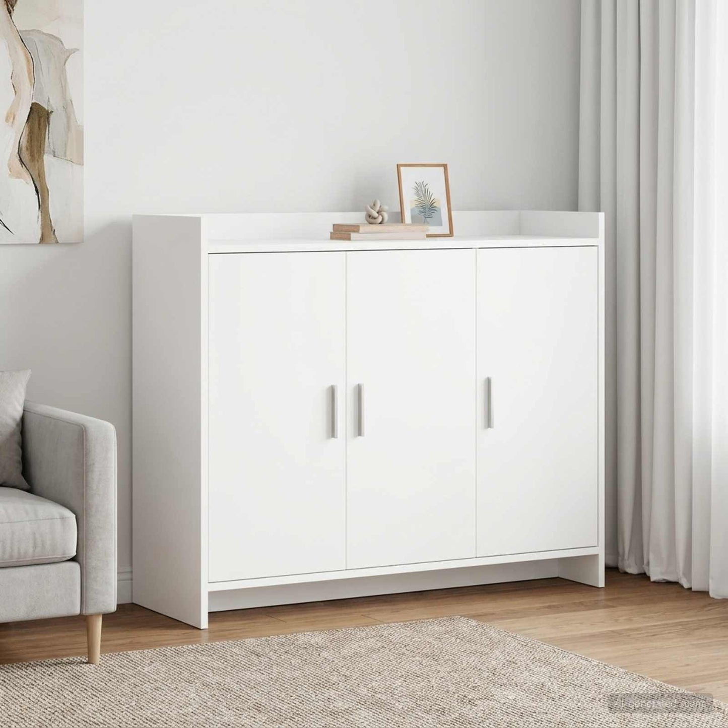 Sideboard Weiß 98,5 x 33 x 80 cm Holzwerkstoff