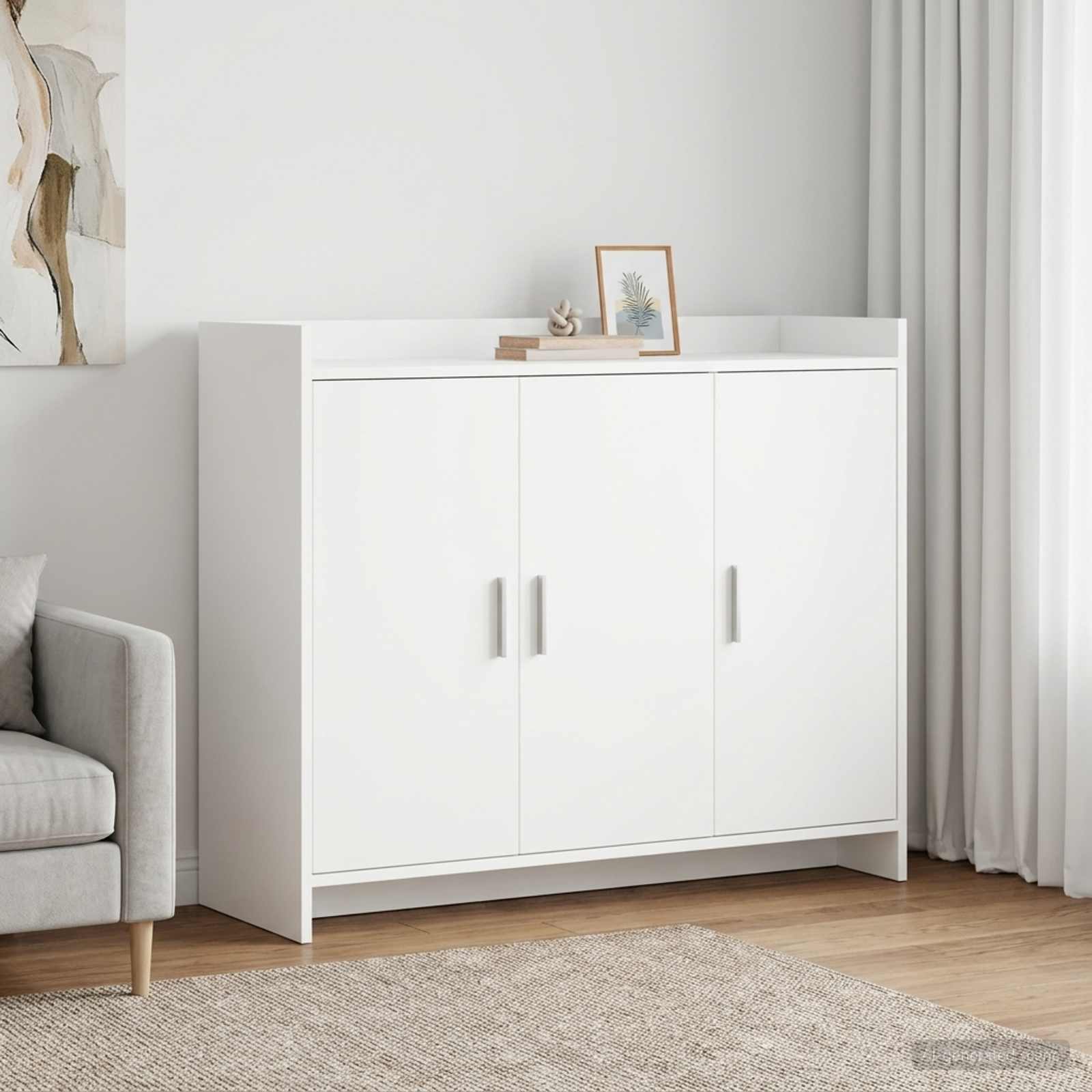 Sideboard Weiß 98,5 x 33 x 80 cm Holzwerkstoff