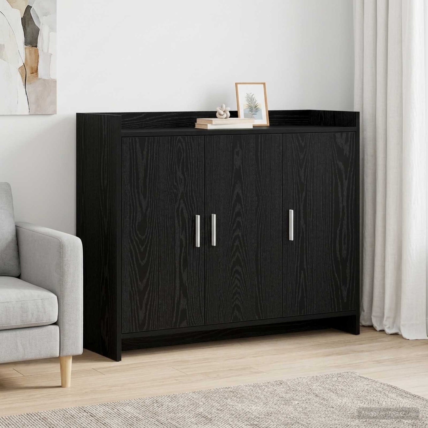 Sideboard Schwarze Eiche 98,5 x 33 x 80 cm Holzwerkstoff