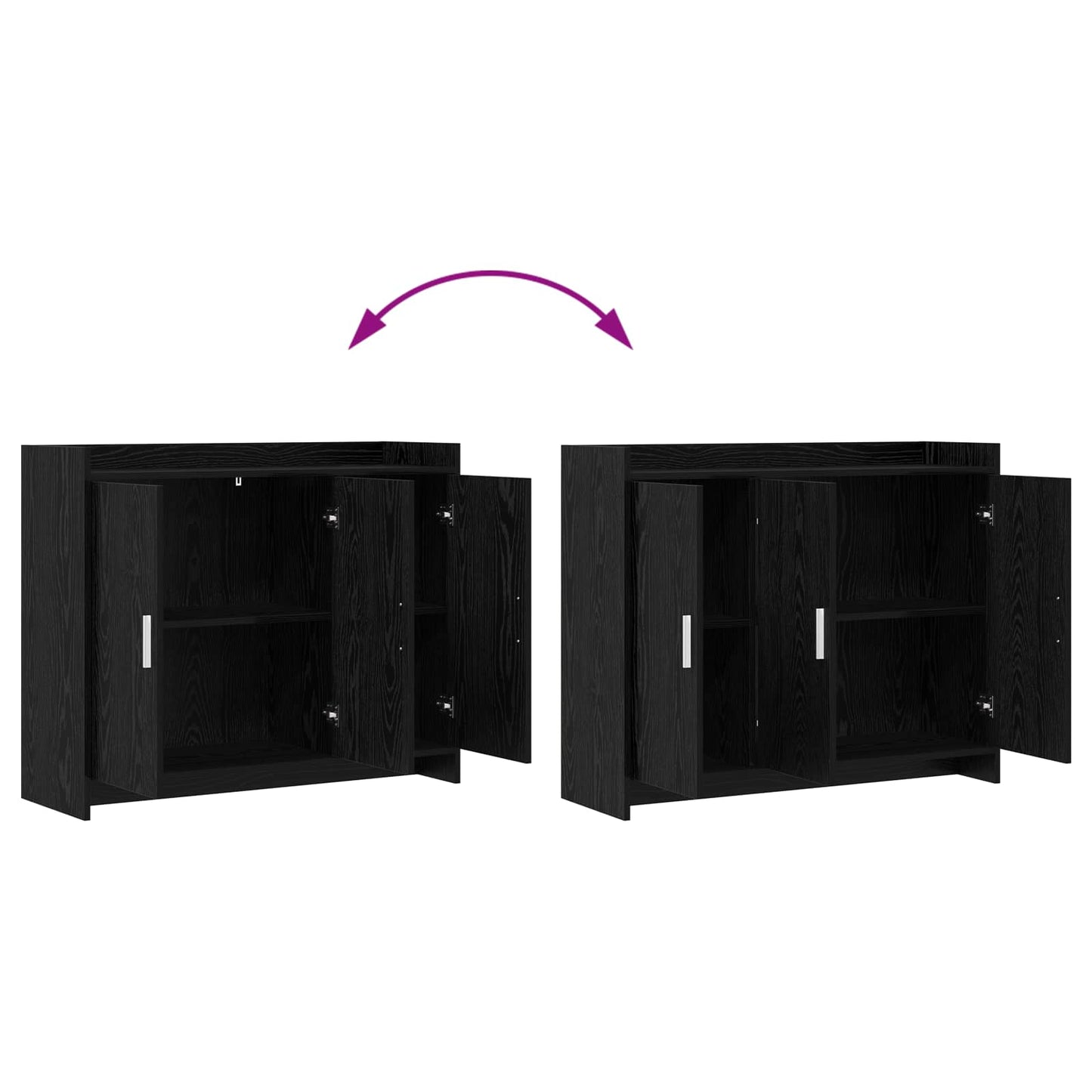 Sideboard Schwarze Eiche 98,5 x 33 x 80 cm Holzwerkstoff