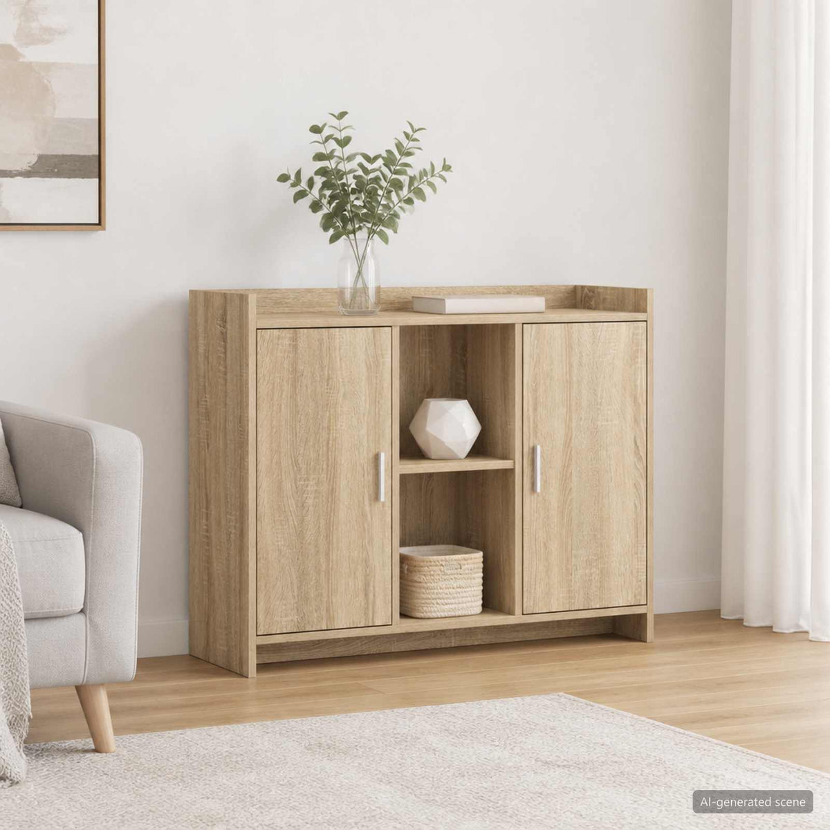 Sideboard Sonoma Oak 98,5 x 33 x 80 cm Holzwerkstoff