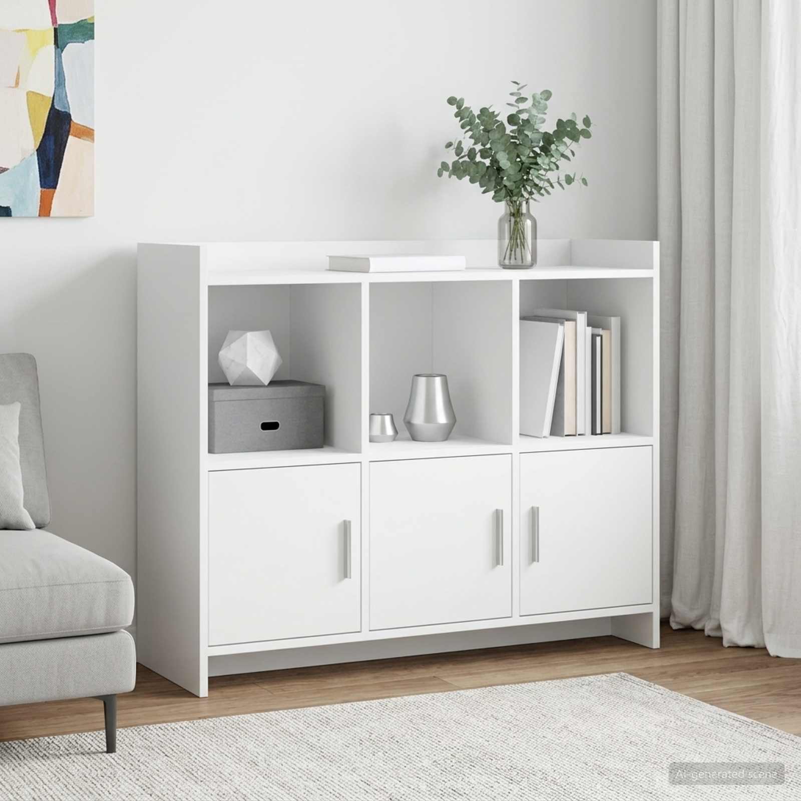 Sideboard Weiß 98,5 x 33 x 80 cm Holzwerkstoff