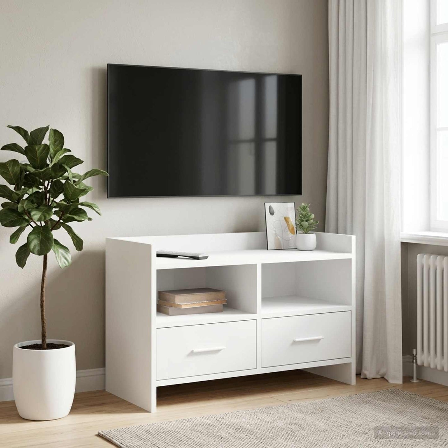 TV-Schränk 71,5 x 33 x 47 cm Weiß Holzwerkstoff