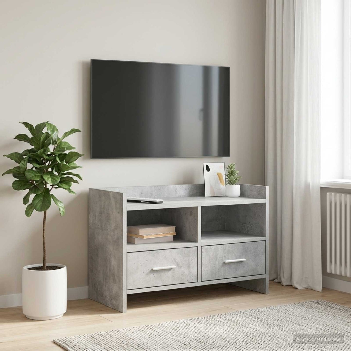 TV-Schränk 71,5 x 33 x 47 cm Betongrau Holzwerkstoff