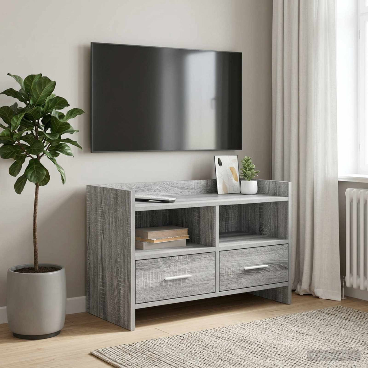 TV-Schränk 71,5 x 33 x 47 cm Grau Sonoma Holzwerkstoff