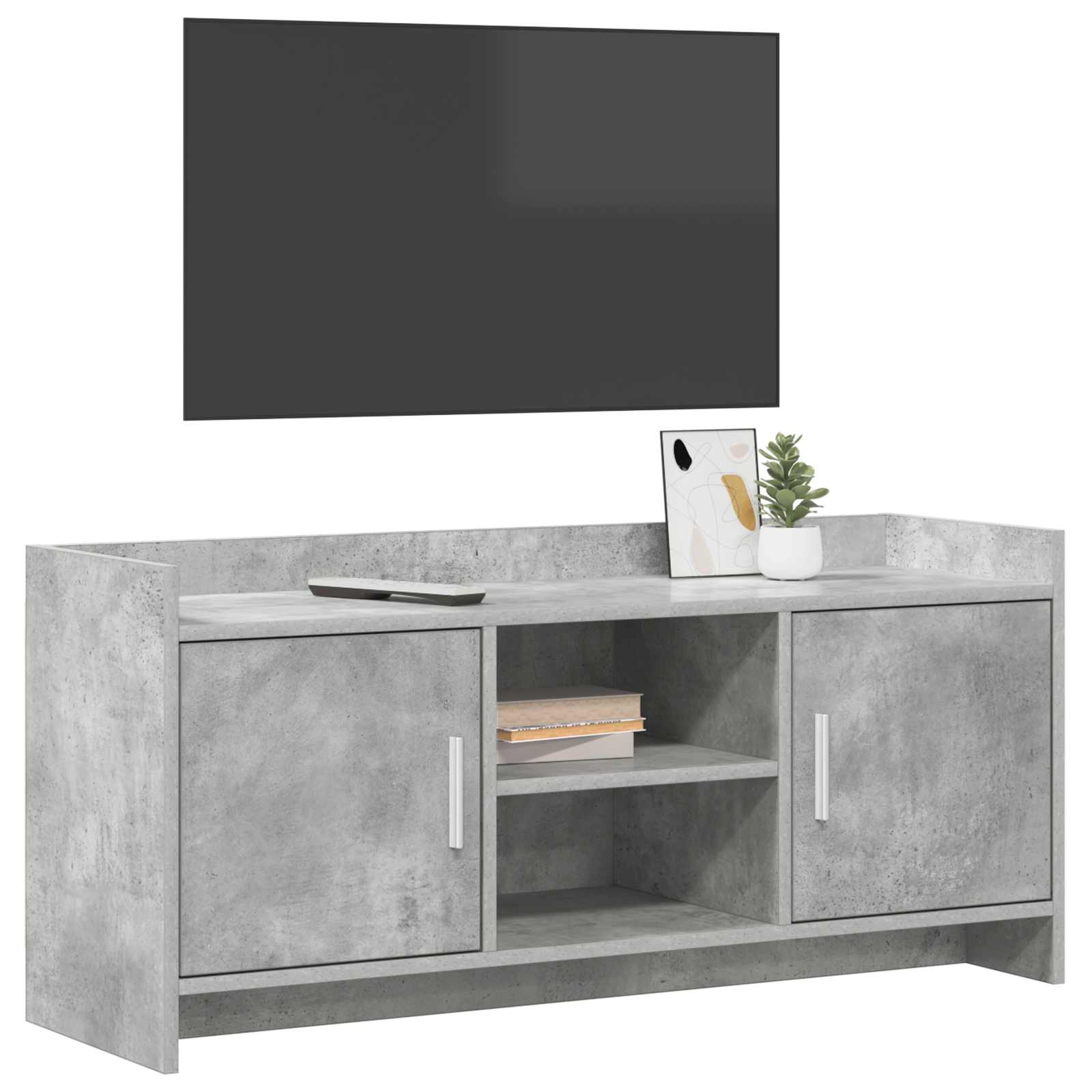 TV-Schränk 102 x 33 x 47 cm Betongrau Holzwerkstoff