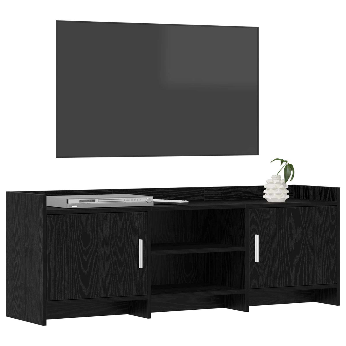 TV-Schränk 130 x 33 x 47 cm Schwarze Eiche Holzwerkstoff