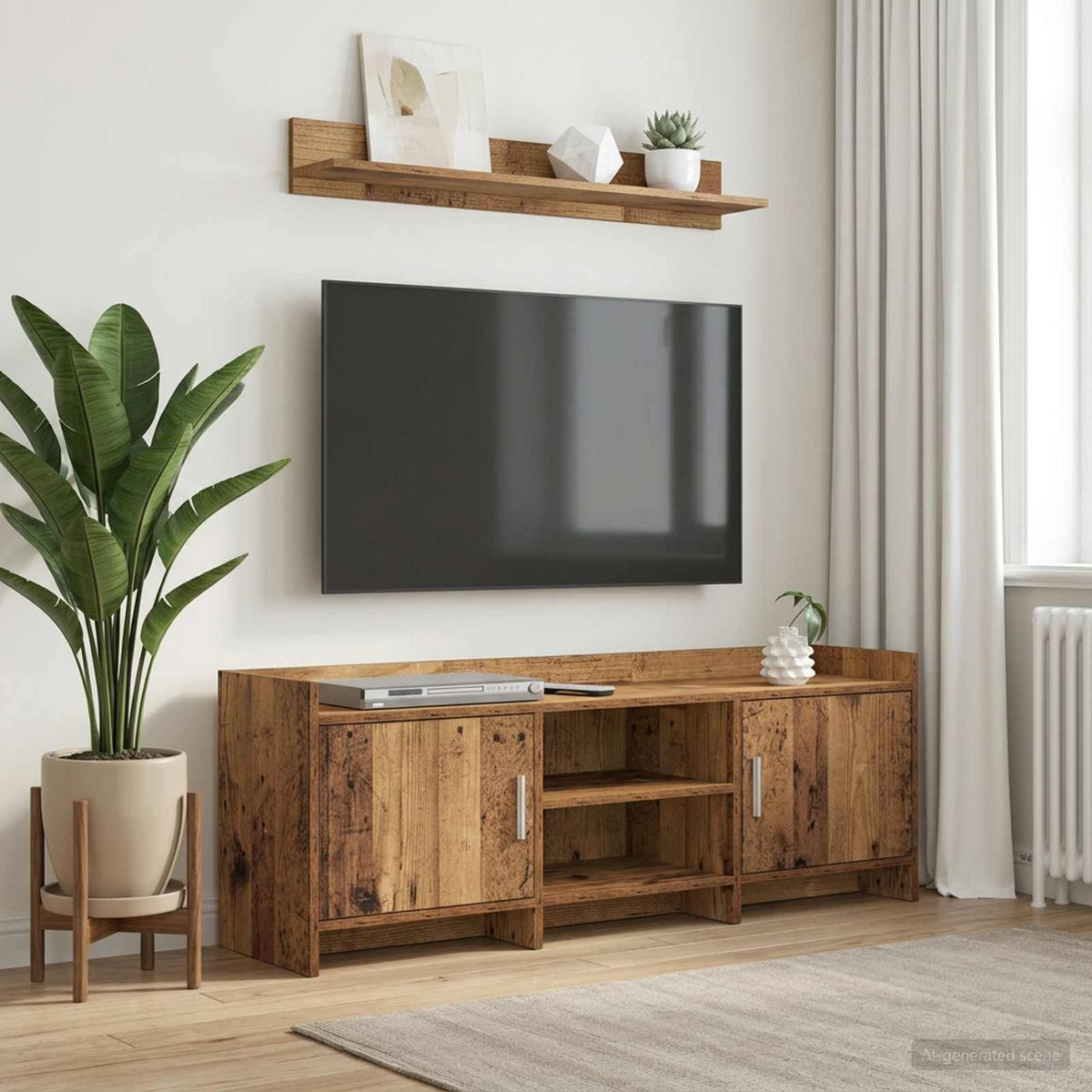 TV-Schränk 130 x 33 x 47 cm Altholz Holzwerkstoff