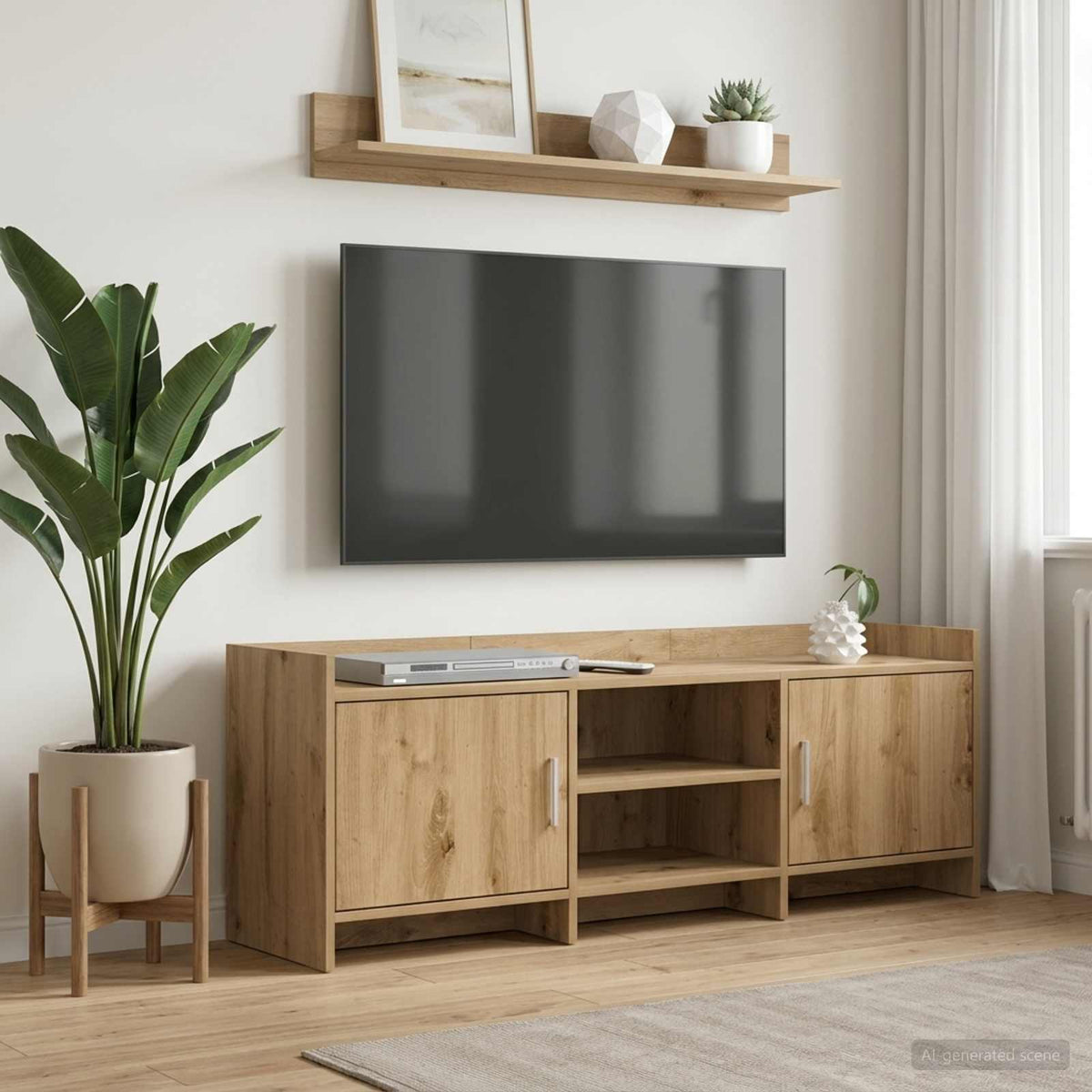 TV-Schränk 130 x 33 x 47 cm Artisan-Eiche Holzwerkstoff