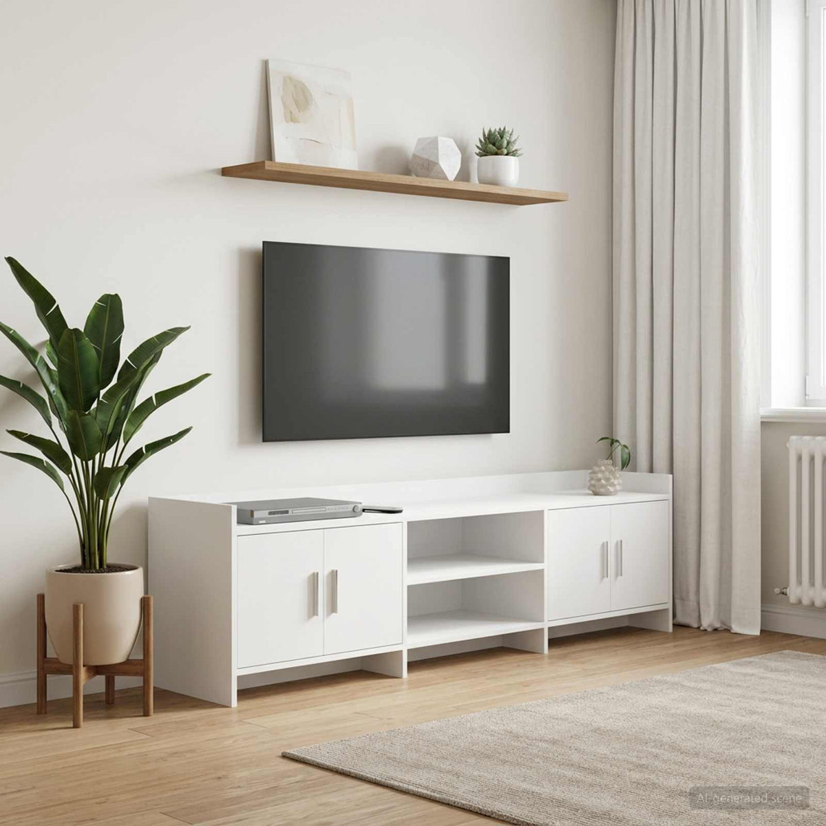 TV-Schränk 168 x 33 x 47 cm Weiß Holzwerkstoff