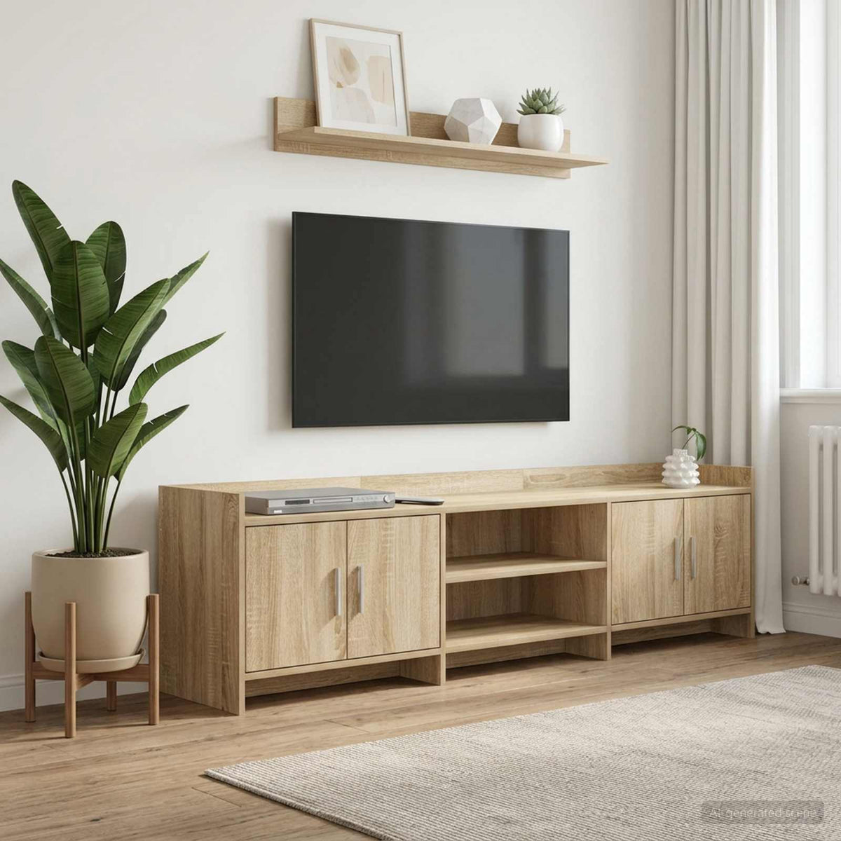 TV-Schränk 168 x 33 x 47 cm Sonoma-Eiche Holzwerkstoff