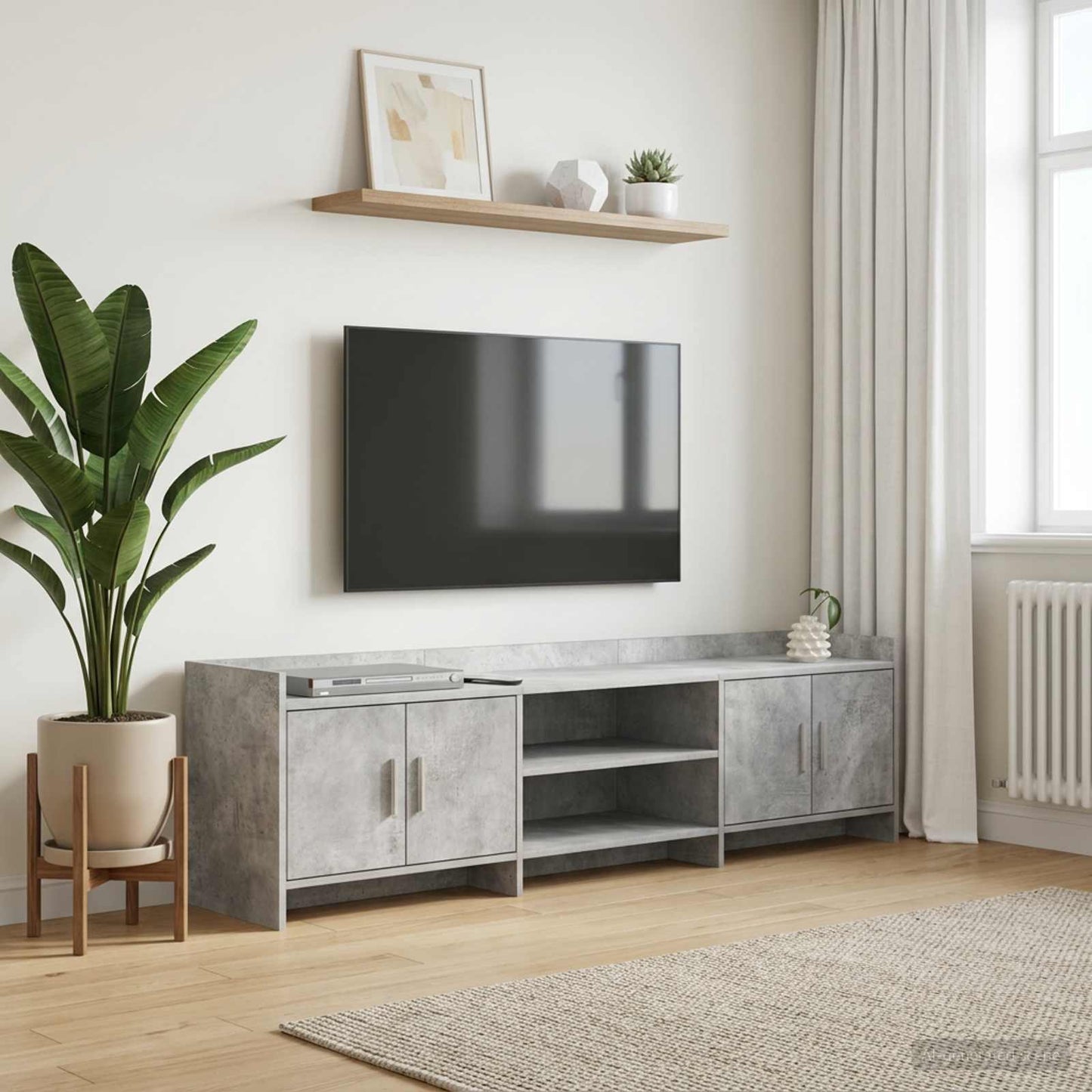 TV-Schränk 168 x 33 x 47 cm Betongrau Holzwerkstoff
