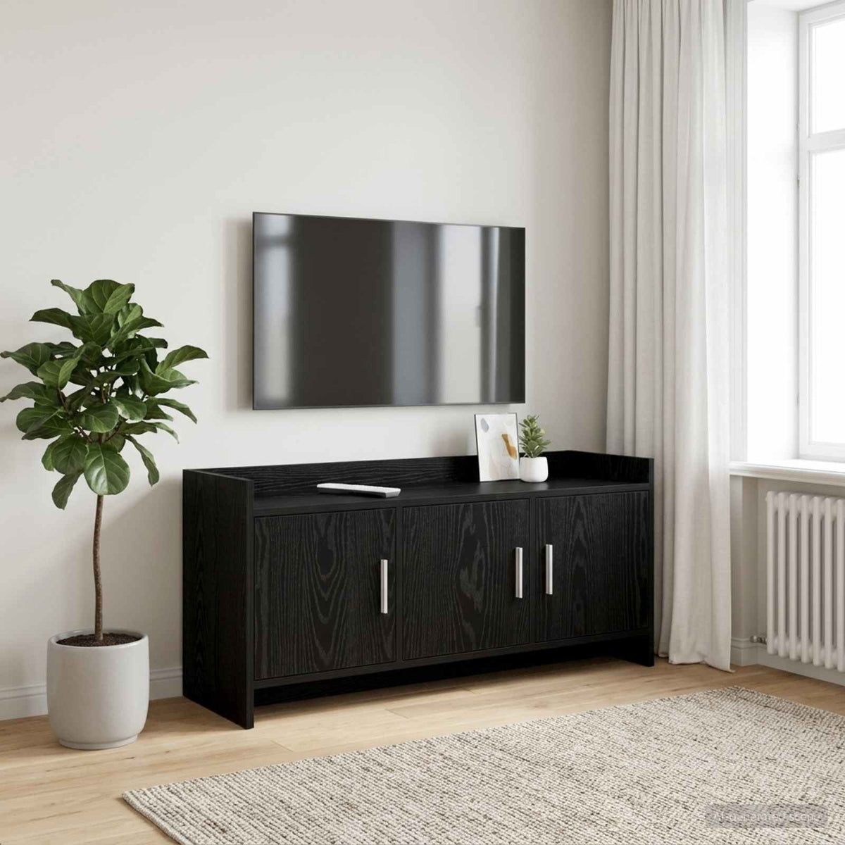 TV-Schränk 102 x 33 x 47 cm Schwarze Eiche Holzwerkstoff