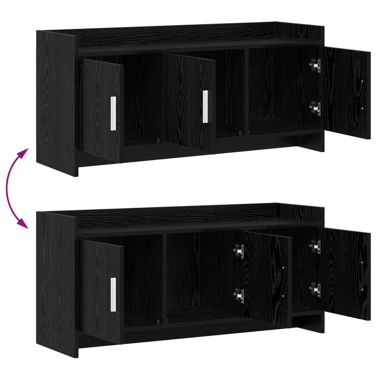 TV-Schränk 102 x 33 x 47 cm Schwarze Eiche Holzwerkstoff