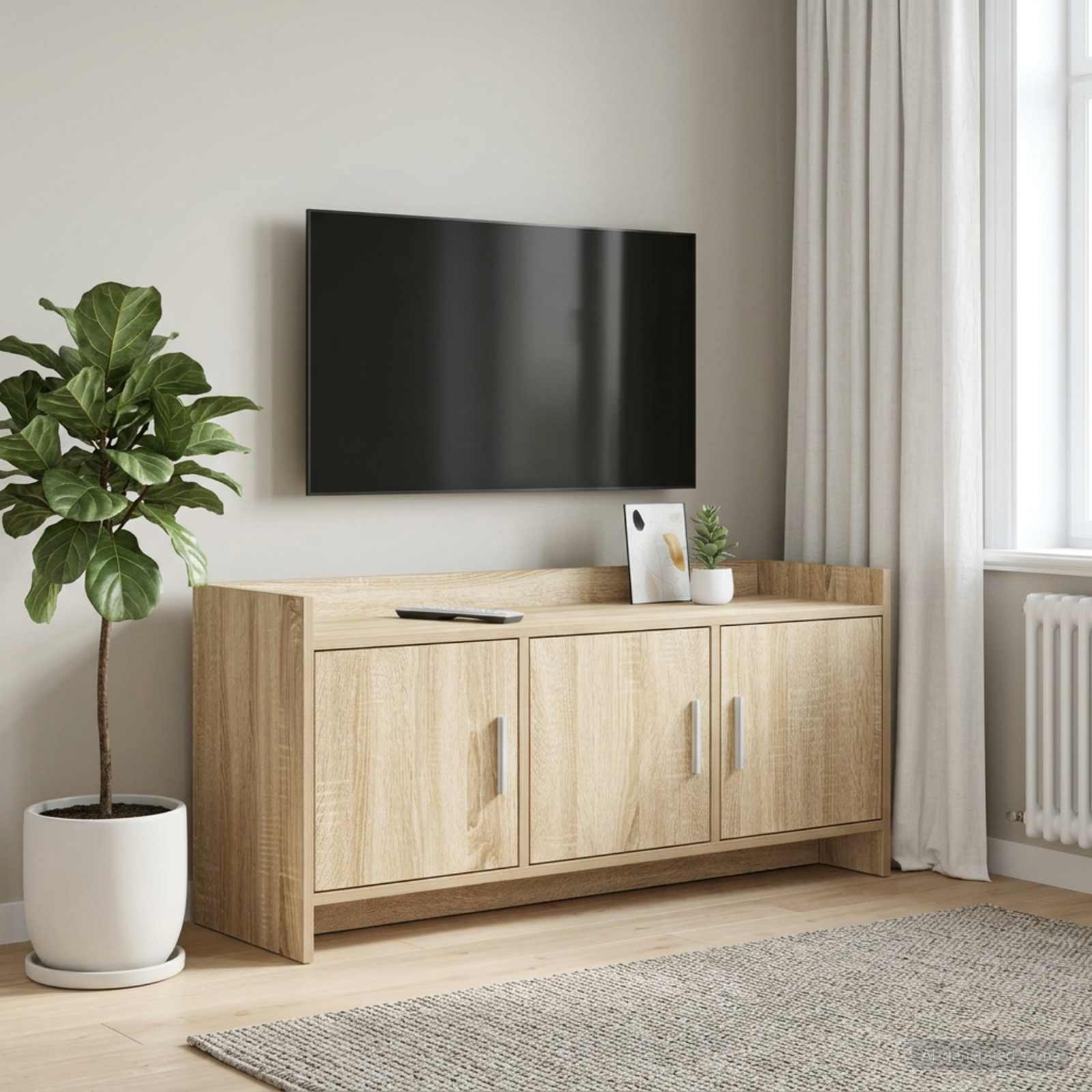 TV-Schränk 102 x 33 x 47 cm Sonoma-Eiche Holzwerkstoff