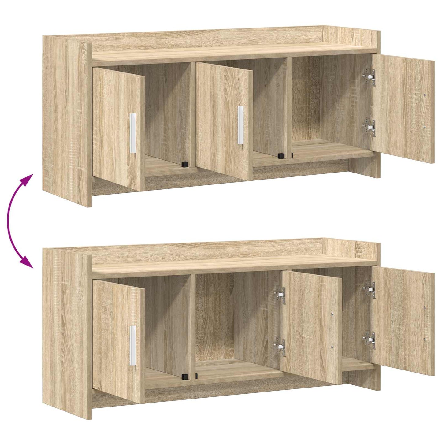 TV-Schränk 102 x 33 x 47 cm Sonoma-Eiche Holzwerkstoff