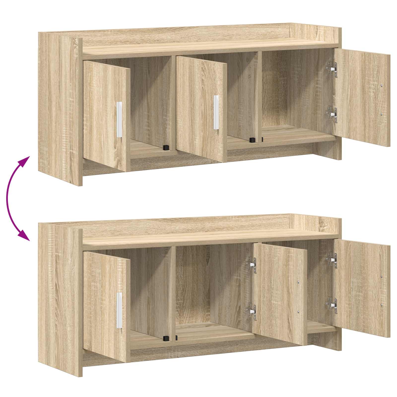 TV-Schränk 102 x 33 x 47 cm Sonoma-Eiche Holzwerkstoff
