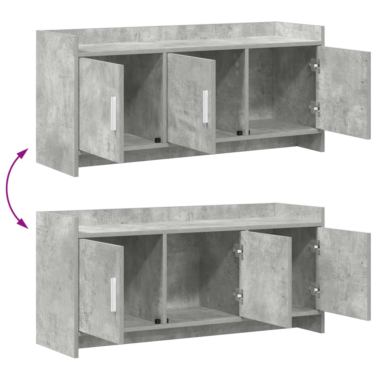 TV-Schränk 102 x 33 x 47 cm Betongrau Holzwerkstoff