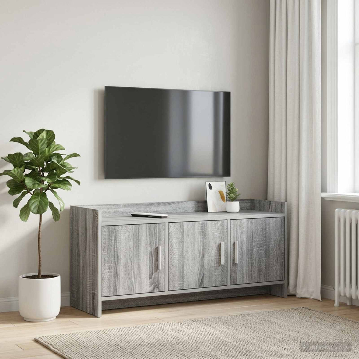 TV-Schränk 102 x 33 x 47 cm Grau Sonoma Holzwerkstoff
