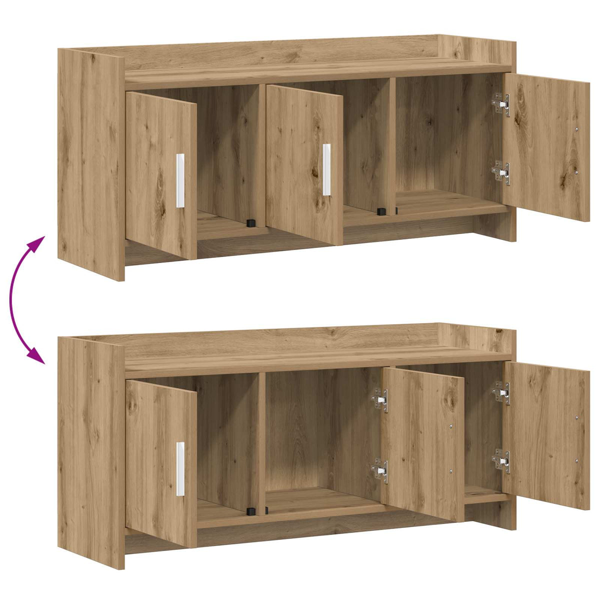 TV-Schränk 102 x 33 x 47 cm Artisan-Eiche Holzwerkstoff