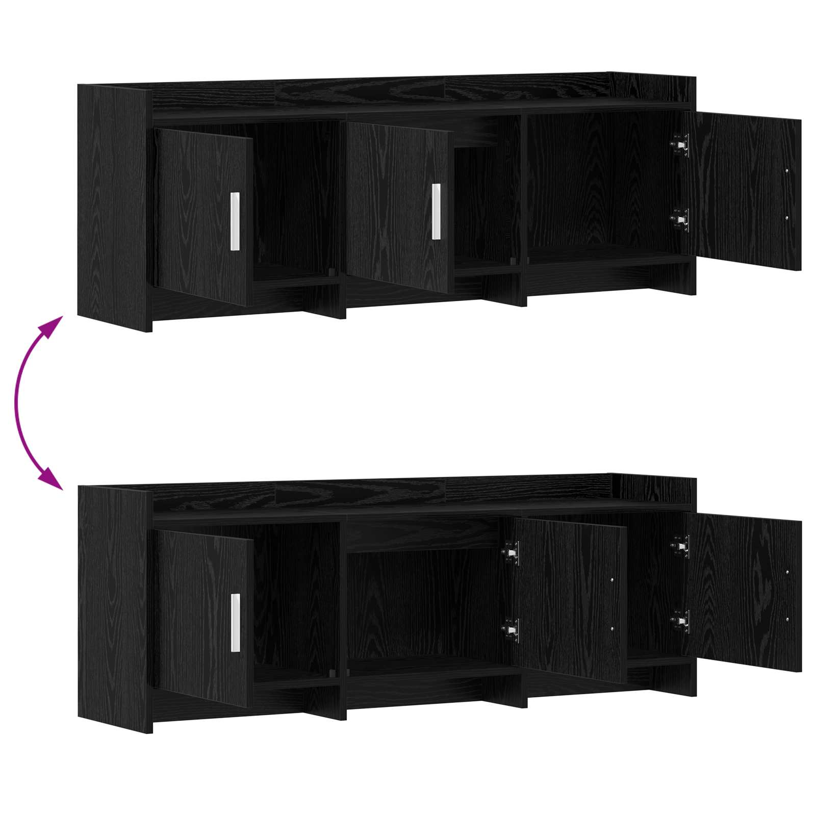 TV-Schränk 130 x 33 x 47 cm Schwarze Eiche Holzwerkstoff