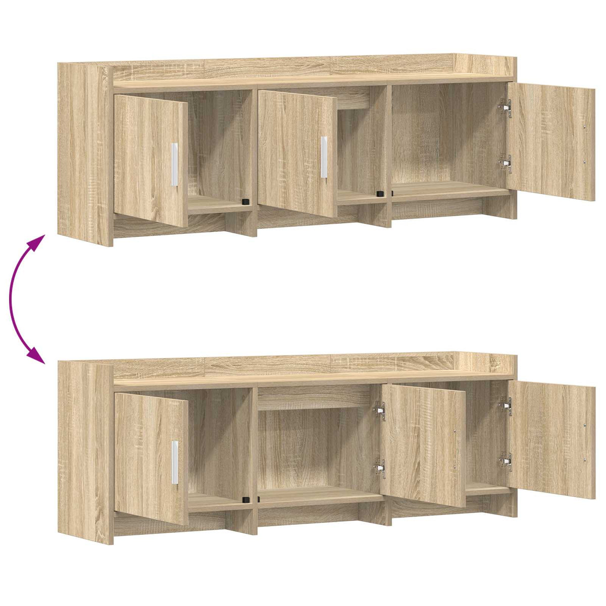 TV-Schränk 130 x 33 x 47 cm Sonoma-Eiche Holzwerkstoff