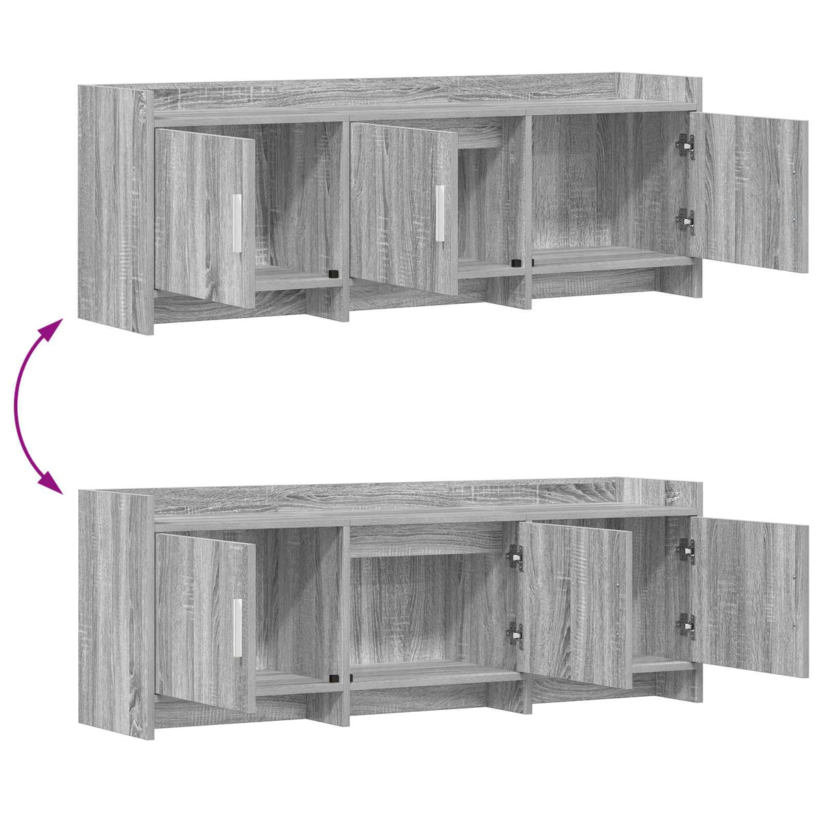 TV-Schränk 130 x 33 x 47 cm Grau Sonoma Holzwerkstoff