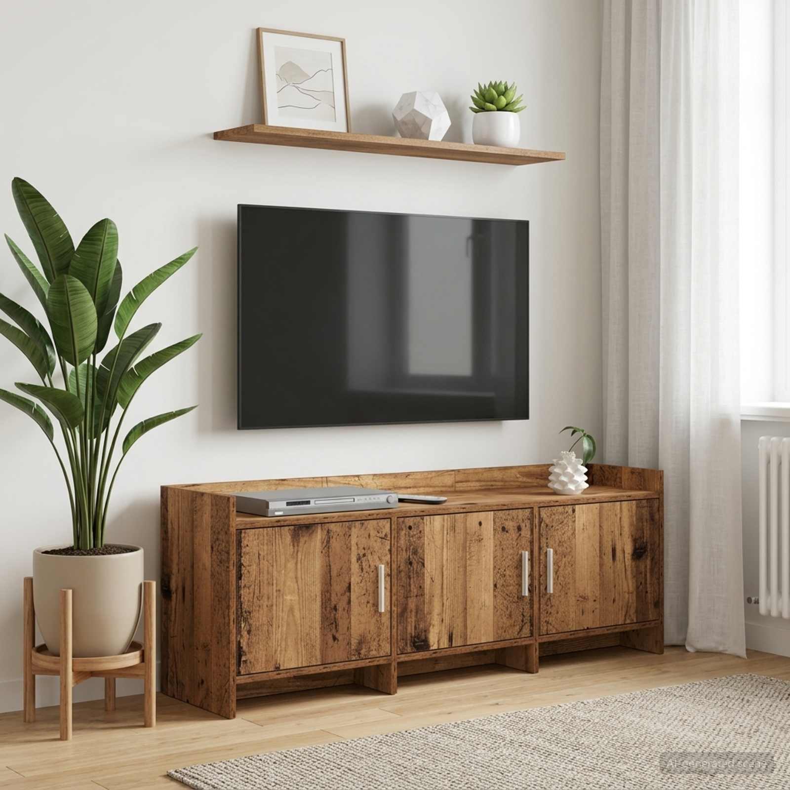 TV-Schränk 130 x 33 x 47 cm Altholz Holzwerkstoff