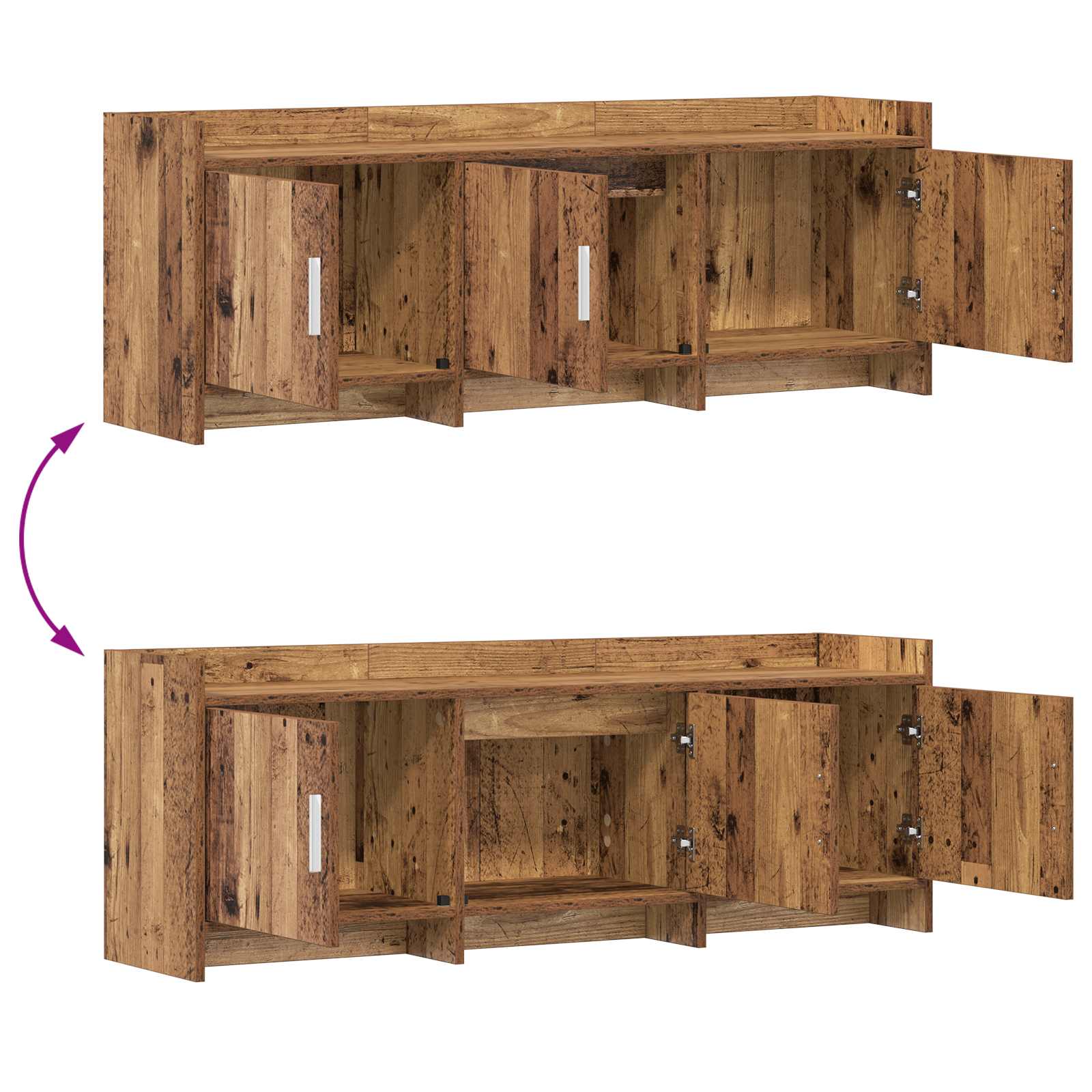 TV-Schränk 130 x 33 x 47 cm Altholz Holzwerkstoff