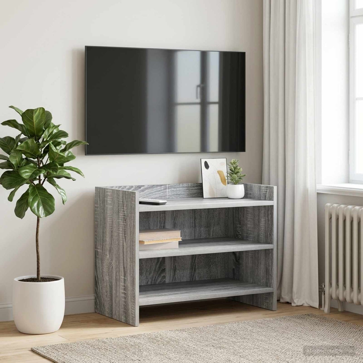 TV-Schränk 60 x 33 x 47 cm Grau Sonoma Holzwerkstoff