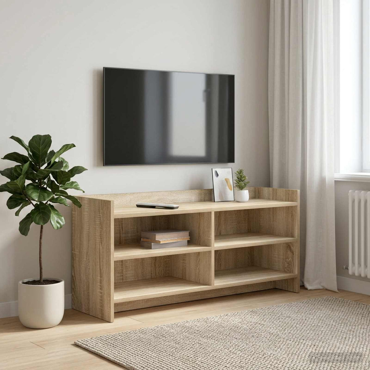 TV-Schränk 100 x 33 x 47 cm Sonoma-Eiche Holzwerkstoff