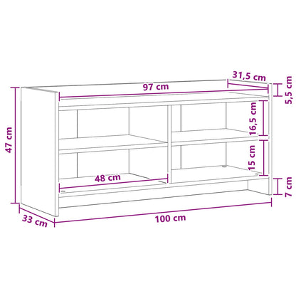 TV-Schränk 100 x 33 x 47 cm Altholz Holzwerkstoff