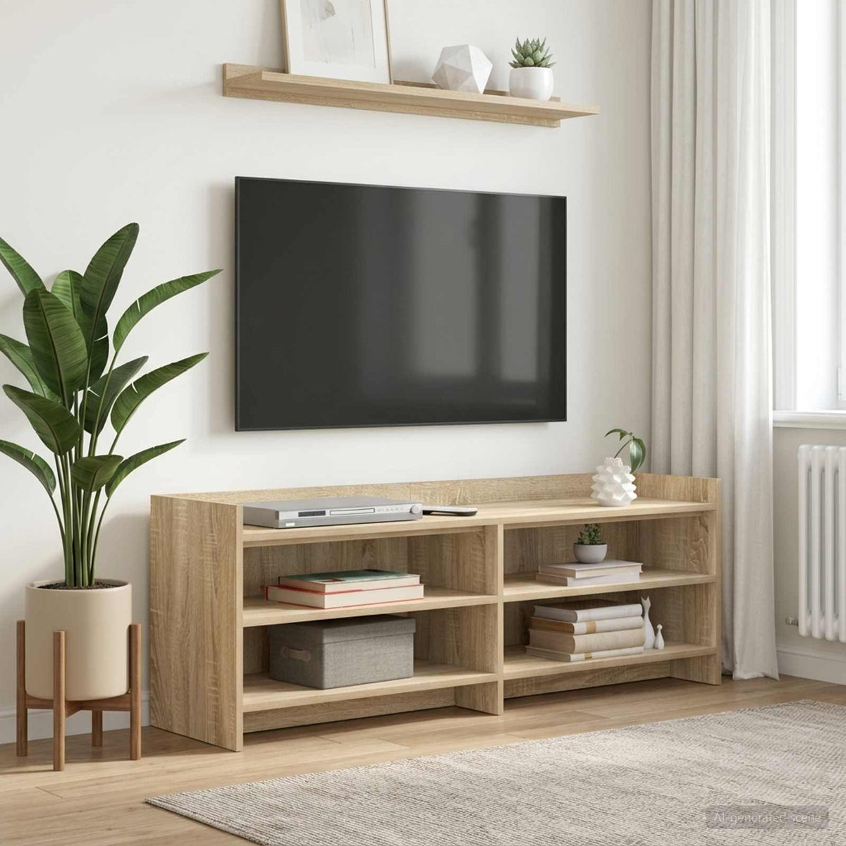 TV-Schränk 130 x 33 x 47 cm Sonoma-Eiche