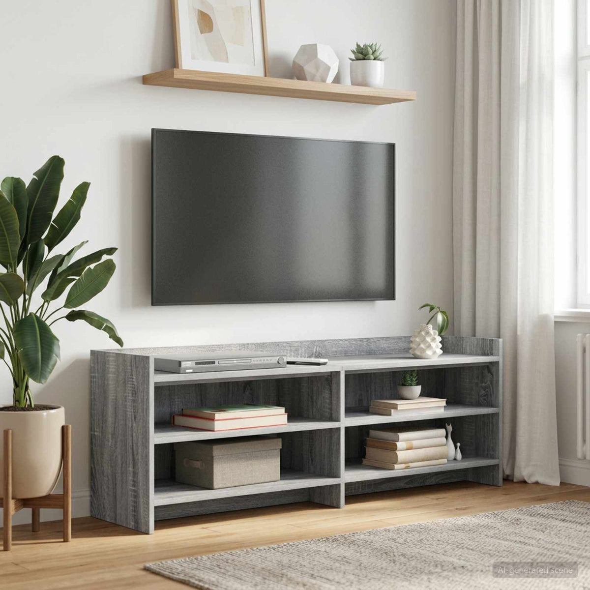 TV-Schränk 130 x 33 x 47 cm Grau Sonoma