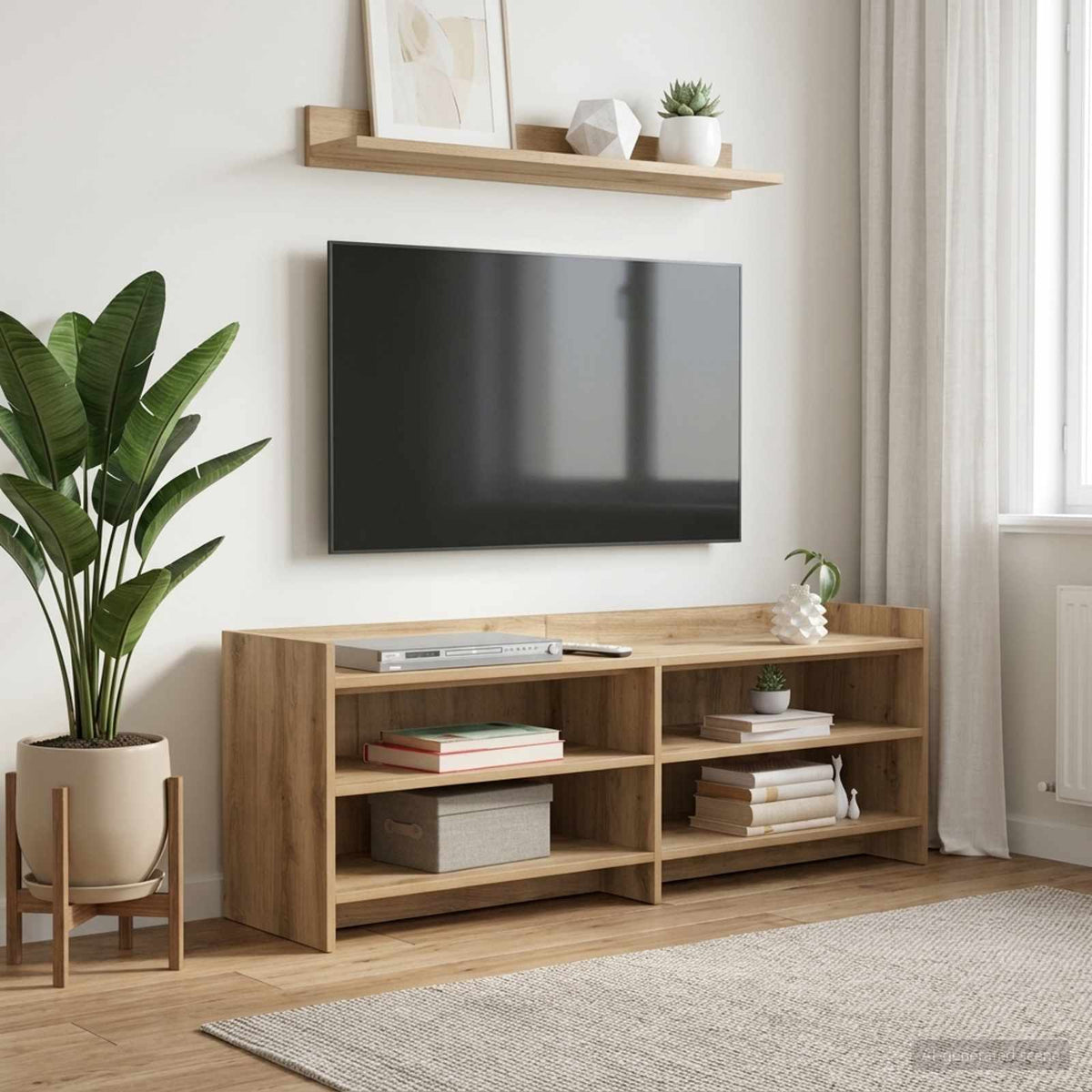 TV-Schränk 135 x 33 x 47 cm Artisan-Eiche Holzwerkstoff