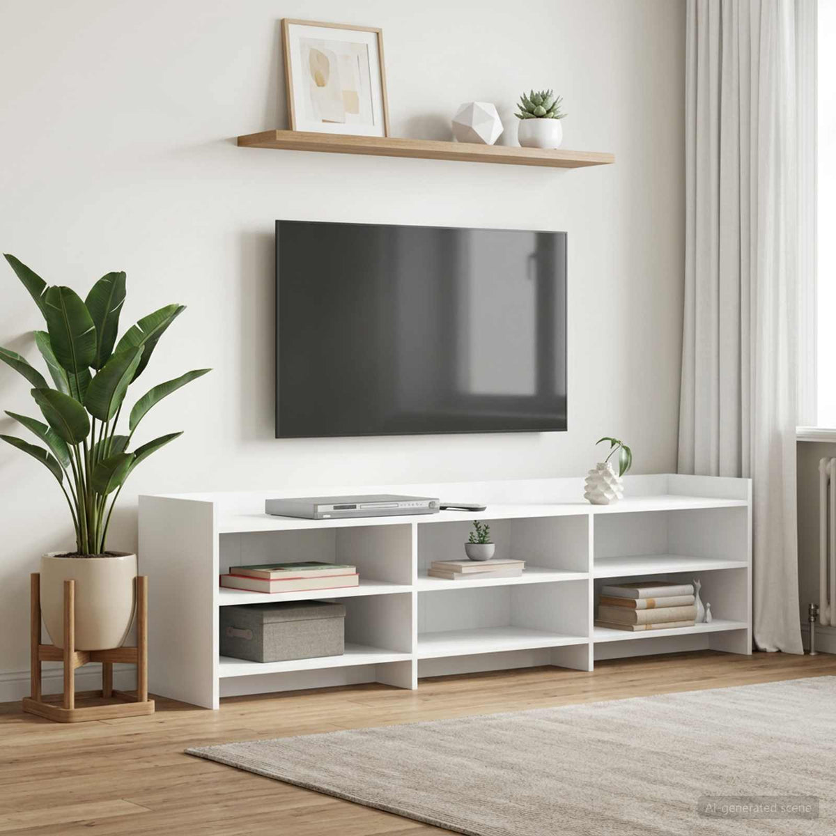 TV-Schränk 168 x 33 x 47 cm Weiß Holzwerkstoff