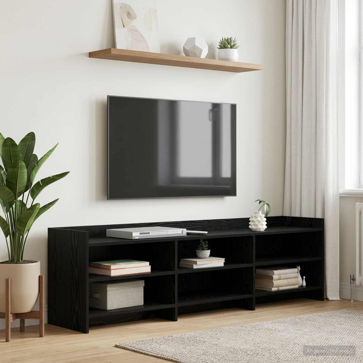 TV-Schränk 168 x 33 x 47 cm Schwarze Eiche Holzwerkstoff