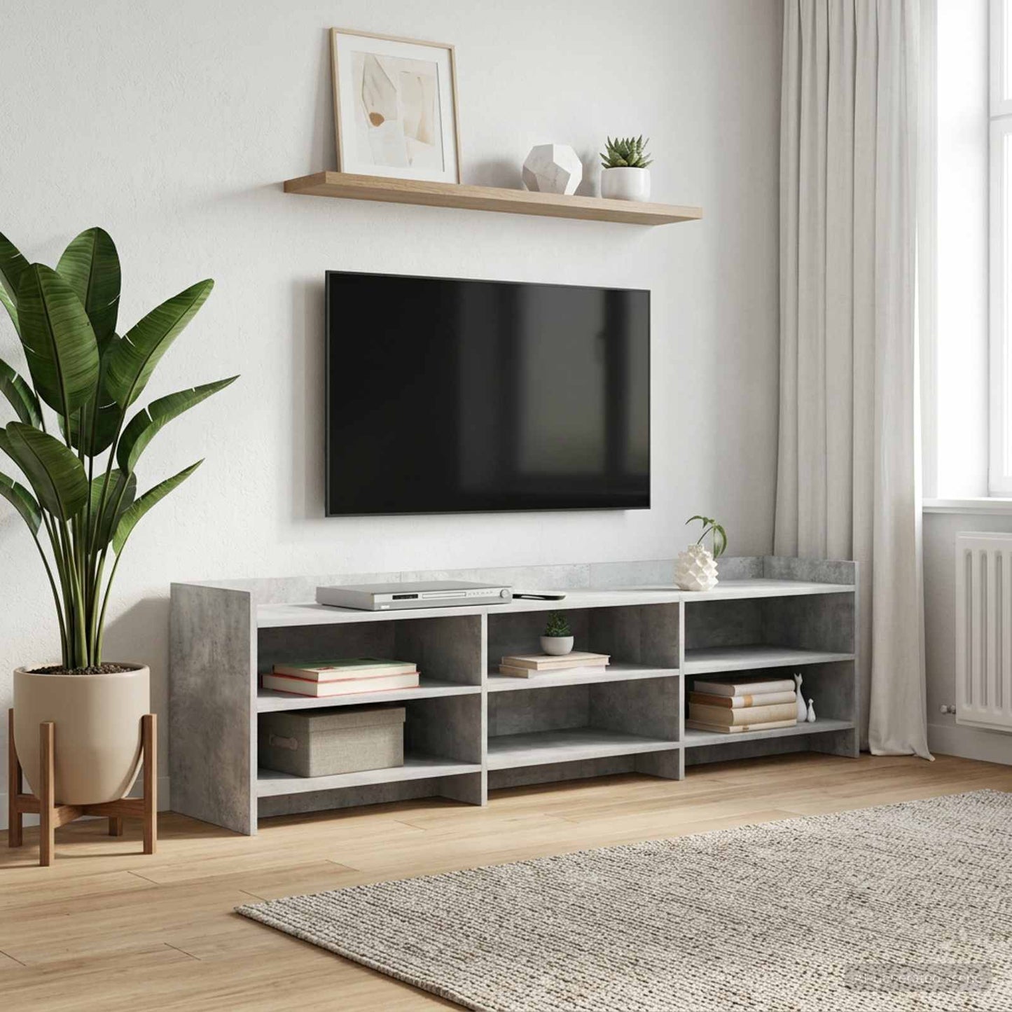 TV-Schränk 168 x 33 x 47 cm Betongrau Holzwerkstoff