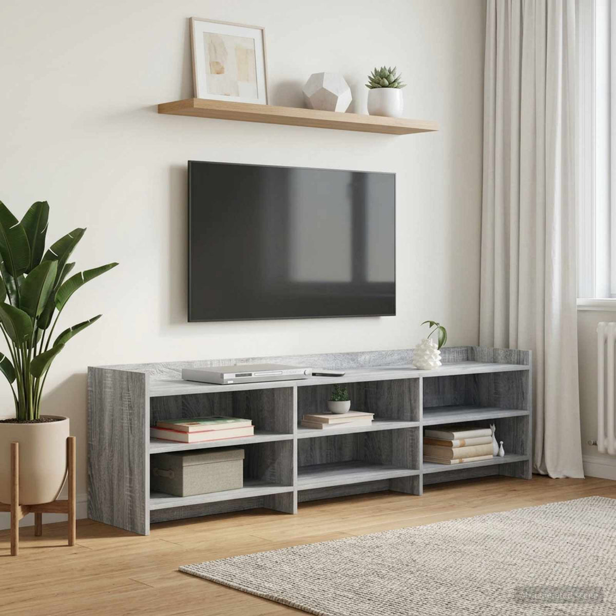 TV-Schränk 168 x 33 x 47 cm Grau Sonoma Holzwerkstoff