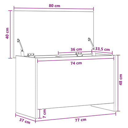 Aufbewahrungstruhe Weiß 80 x 40 x 50 cm Holzwerkstoff